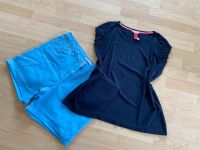 meerblaues Set: kurze Jeanshort George + Shirt Gr. 44 Blau Top Bayern - Freyung Vorschau