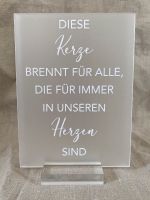 Acrylschild Gedenkkerze Hochzeit Deko Verleih mieten kaufen Schleswig-Holstein - Lübeck Vorschau