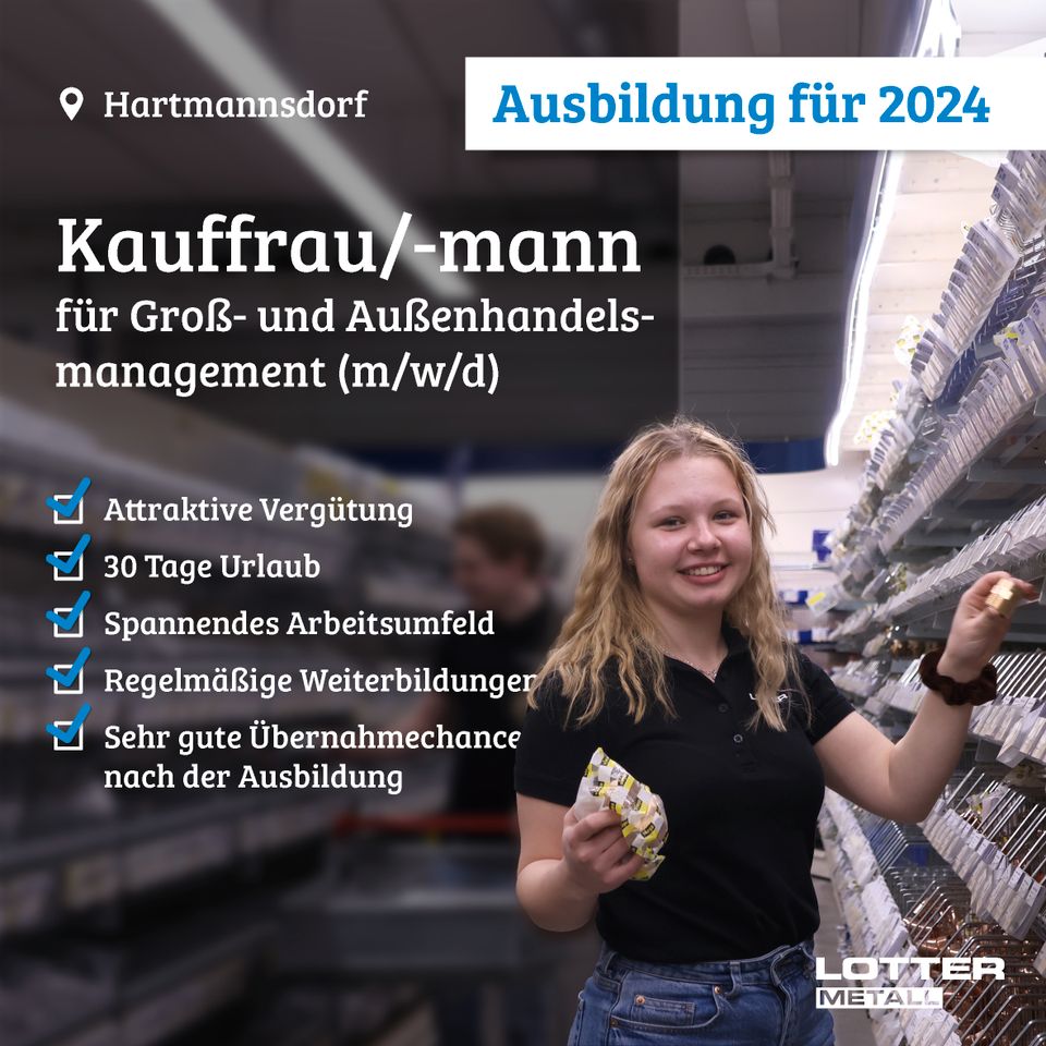 Ausbildung Kaufmann für Groß- und Außenhandelsmanagement m/w/d in Hartmannsdorf