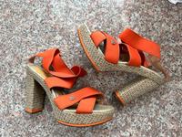 Replay Sandalen Sandaletten Orange 39 High Heels Pumps Blockabsat Hessen - Eschborn Vorschau