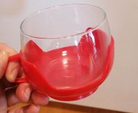 Retro Teebecher, Glas mit roter Halterung, original 70er Baden-Württemberg - Lonsee Vorschau