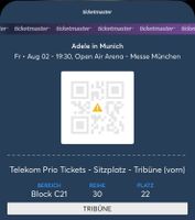 Tickets 2.8.24 München Adellee (Preis für Beide) Schleswig-Holstein - Glückstadt Vorschau