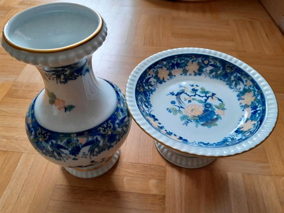 Porzellan-Set Vase und Anrichteteller von Bareuther Waldsassen in Gelsenkirchen