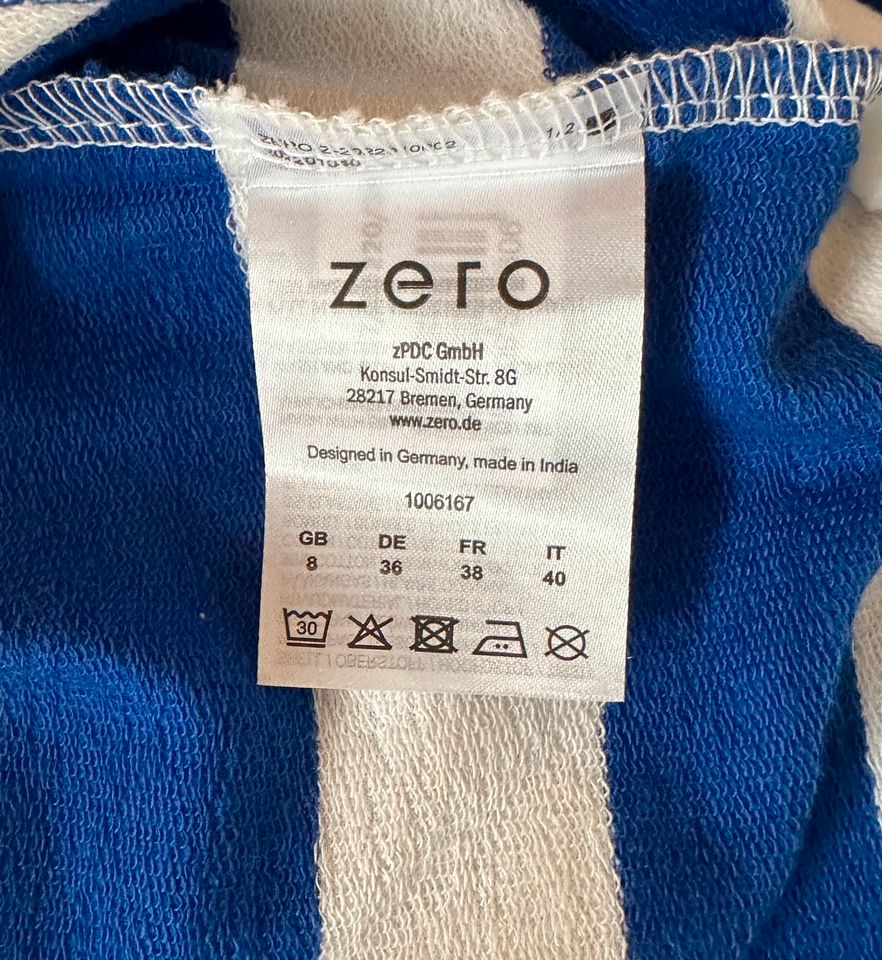 NEU * ZERO Oversize Shirt Sweat Hoodie blau weiß geringelt Gr. 36 in Raesfeld