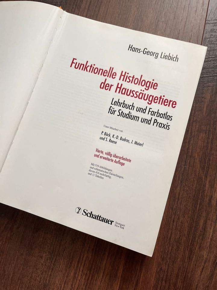 Liebich - Funktionelle Histologie der Hsgt. (4. Auflage) in Hannover