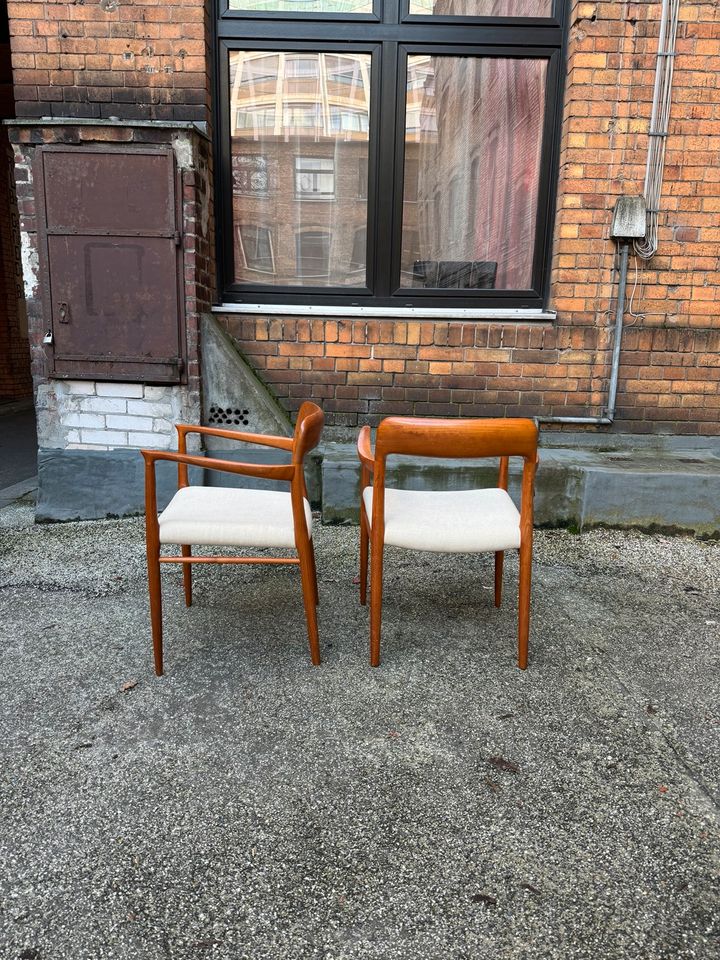 ◤ Armlehnenstuhl Stühle Teak Niels Möller Modell nr 56 Teakholz Dänemark Vintage esszimmerstühle Stuhl chair Schreibtischstuhl Retro Polsterei gepolstert aufgearbeitetet in Berlin