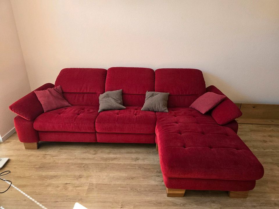 rote Couch Sofa Polstergarnitur verstellbar in Hennigsdorf