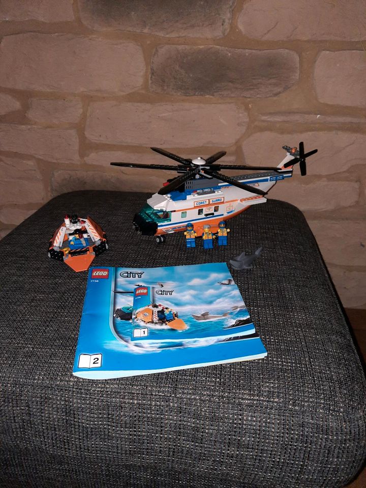 Lego 7738, Helikopter Küstenwache mit Insel, komplett,  wie neu in Tetenhusen