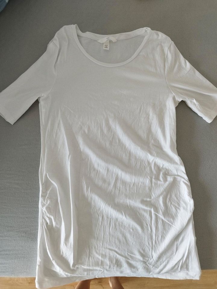 Umstandsmode Umstandsshirt gr. XS von H&M in weiß und schwarz in Veitsbronn