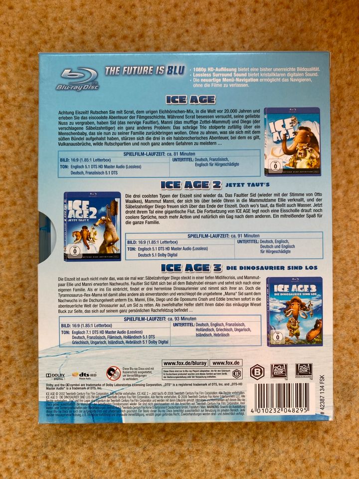 ICE AGE 1, 2 und 3 Blu ray -+ Plush in Parchim