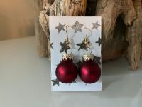 Weihnachtskugel Ohrringe rot matt Gold Weihnachten 2cm handmade Dresden - Oberwartha Vorschau