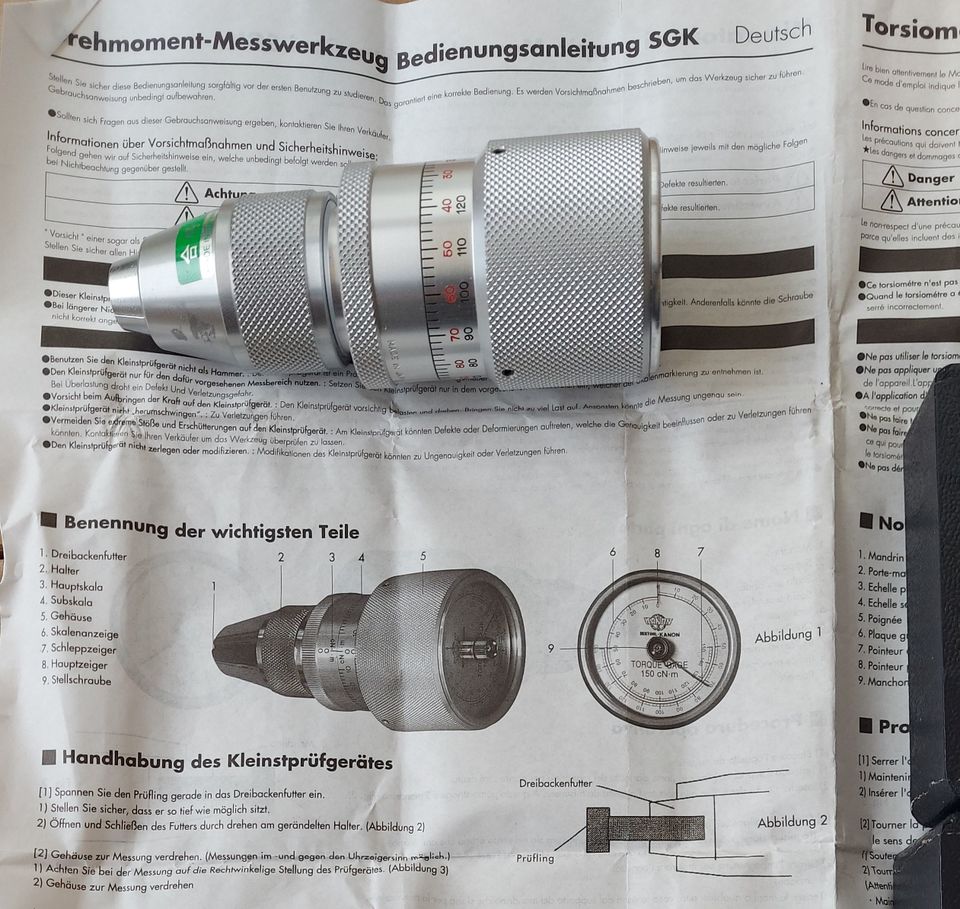 Drehmoment Messwerkzeug Kanon Messgerät für kleinste Drehmomente in Hohen Neuendorf