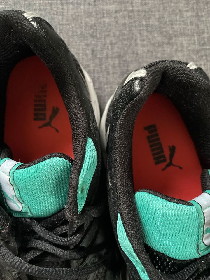 Puma Turnschuhe schwarz/mint in Kerken