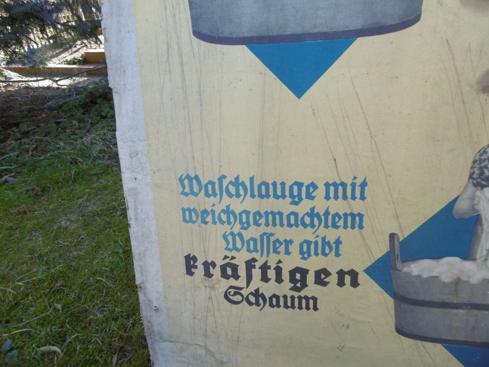 altes Pappschild Schild Reklameschild Henko - kein Emailschild - in Roßwein