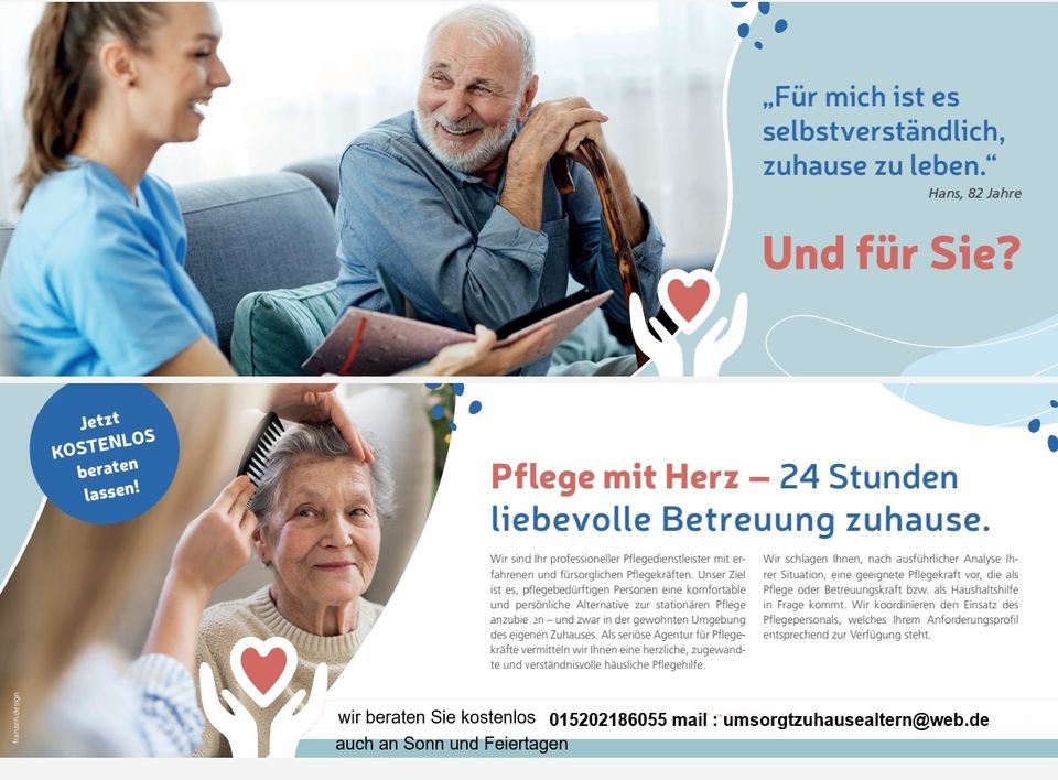 wir bieten 24 Stunden Betreuungen in Privathaushalten Bundesweit in Bad Kreuznach