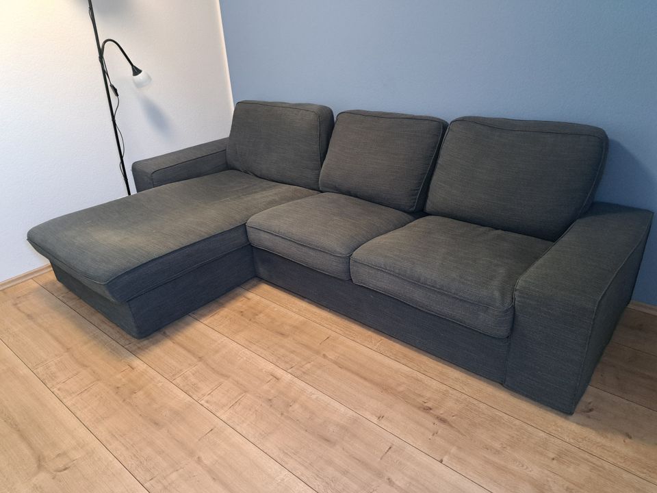 IKEA 3er-Sofa "KIVIK" mit Récamiere, Hillared anthrazit in Wiesbaden