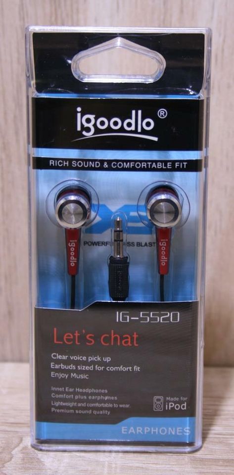 iGoodlo IG-5520 In-Ear Headset - Rot - iPod - Earphone - Neuware in Berlin