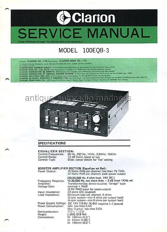 Clarion 100 EQB-3, Car Stereo Equalizer Booster Old School, lesen in Stuttgart