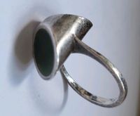 Designer Ring 925 Silber m. Stein grün Jade ausgefallen Düsseldorf - Bilk Vorschau