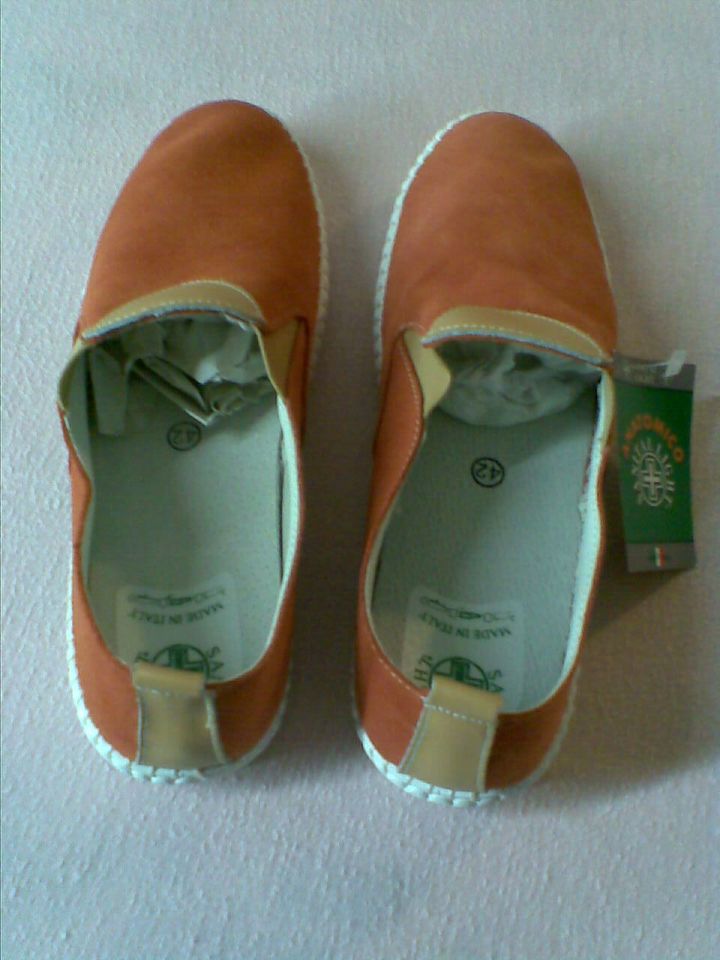 Damensneaker Gr.41 ,,Sanital-Light"Made in Italy orange Wildleder in Glauburg