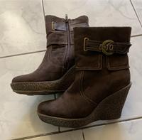 Damen Stiefel Stiefeletten dunkelbraun Keilabsatz Gr. 38 Baden-Württemberg - Graben-Neudorf Vorschau
