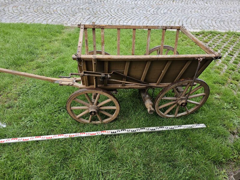 alter Holzbollerwagen, Deichselwagen mit Bremse, umrüstbar in Geratal