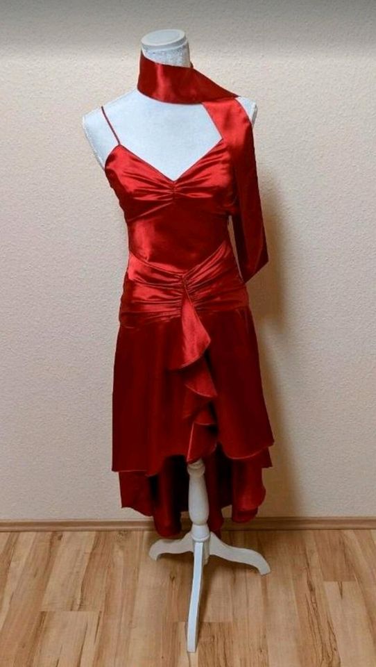 Satin Abendkleid rot 36 Vokuhila Cocktailkleid Ballkleid in Molfsee