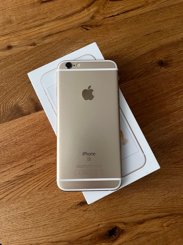 Apple IPhone 6s Gold (32 GB) mit Panzerglasfolie und Handykette in Düsseldorf