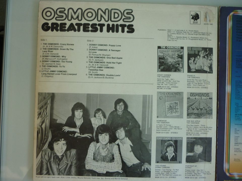 Beach Boys Big ones Osmonds Greatest Hits Schallplatten LP Vinyl in Herzogenrath