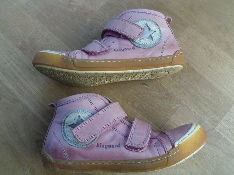 Bisgaard Mädchen Schuhe Sneaker Leder Klett Stern Gr. 35 rosa in Plankstadt