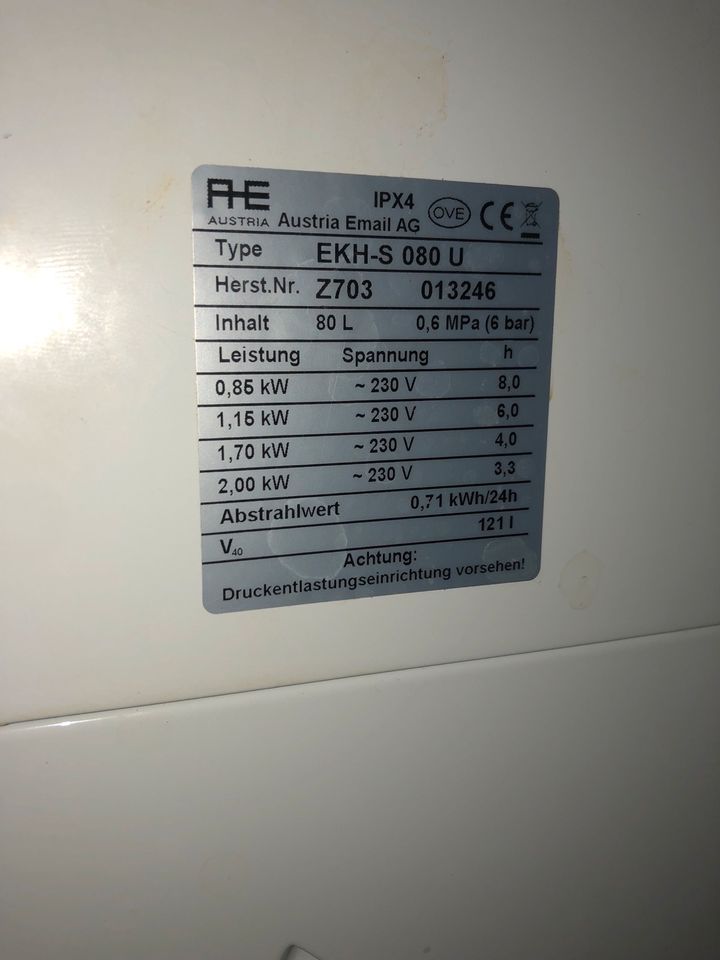 Warmwasserboiler / Boiler von Austria Email, Typ EKH-S 080 U in Hannover