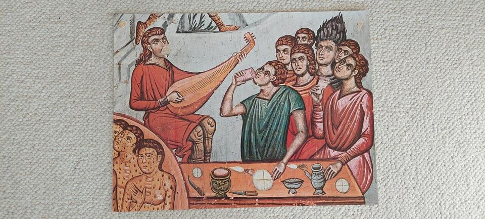 Dachbodenfund, Kunstmappe, Freskomalerei, 1341-1349, 12 Blätter in Bielefeld