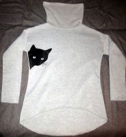 Damen Pulli Rollkragen grau mit Katzen Logo Brandenburg - Seelow Vorschau