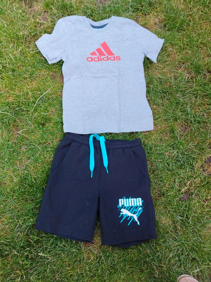 Shirt & kurze Hose Größe 116 Adidas & Puma Neuwertig in Kirchentellinsfurt