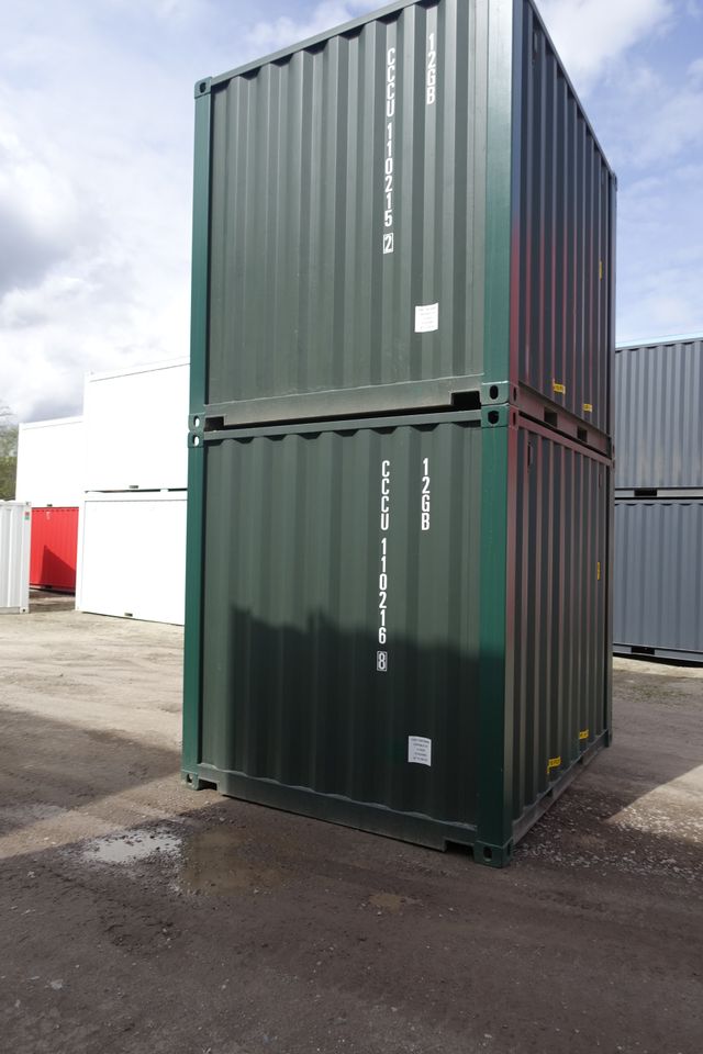 10 Fuß Lagercontainer, Seecontainer, Materialcontainer - RAL 6005 in Groß-Gerau