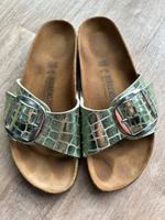 Birkenstock Madrid Big Buckle metallic grün Gr. 40 schmale Weite Harburg - Hamburg Sinstorf Vorschau