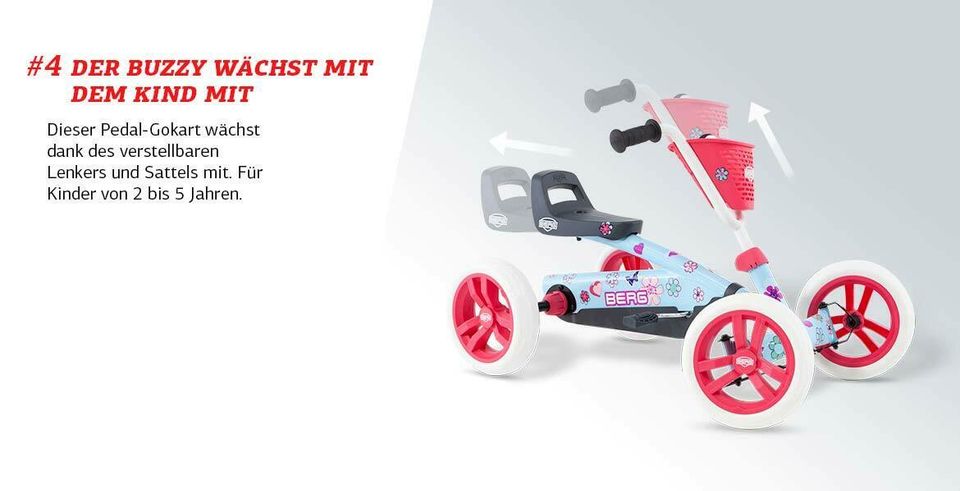 Pedal-Gokart / Schubfahrzeug BERG Buzzy 2-in-1: Kinder 2-5 Jahre in Kupferzell
