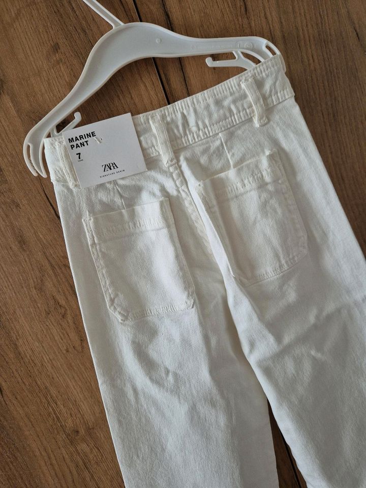 Zara Jeans  Sommer Hose weiß Gr. 122 Neu in Troisdorf