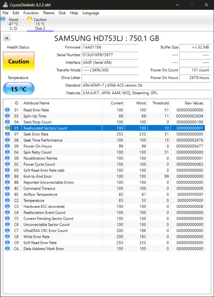 *Ersatzteilspender* 750GB 3.5" Festplatte Samsung HD SATA HD753LJ in Köln