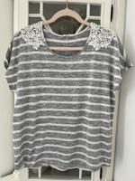 Cecil Damen Shirt T-Shirt Bluse Gr. M 40 Top grau weiß Stickerei Hessen - Wiesbaden Vorschau
