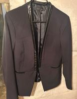 Eleganter Blazer mit Leder in dunkelblau Harburg - Hamburg Eißendorf Vorschau