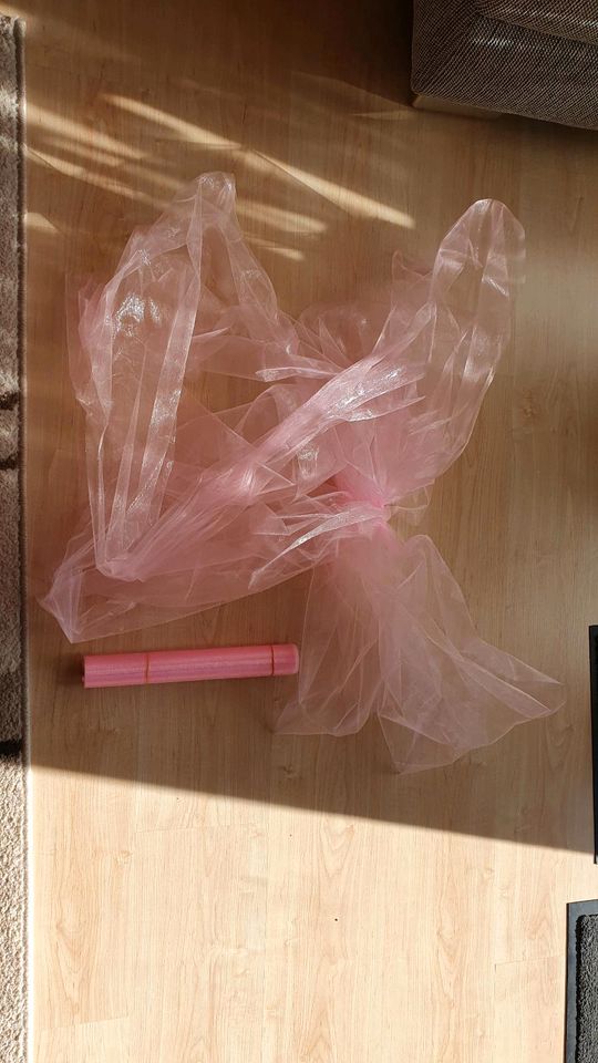 Ca. 25 m rosa Organza (Rolle + Schleifen) Autodeko Hochzeitsdeko in Limburg