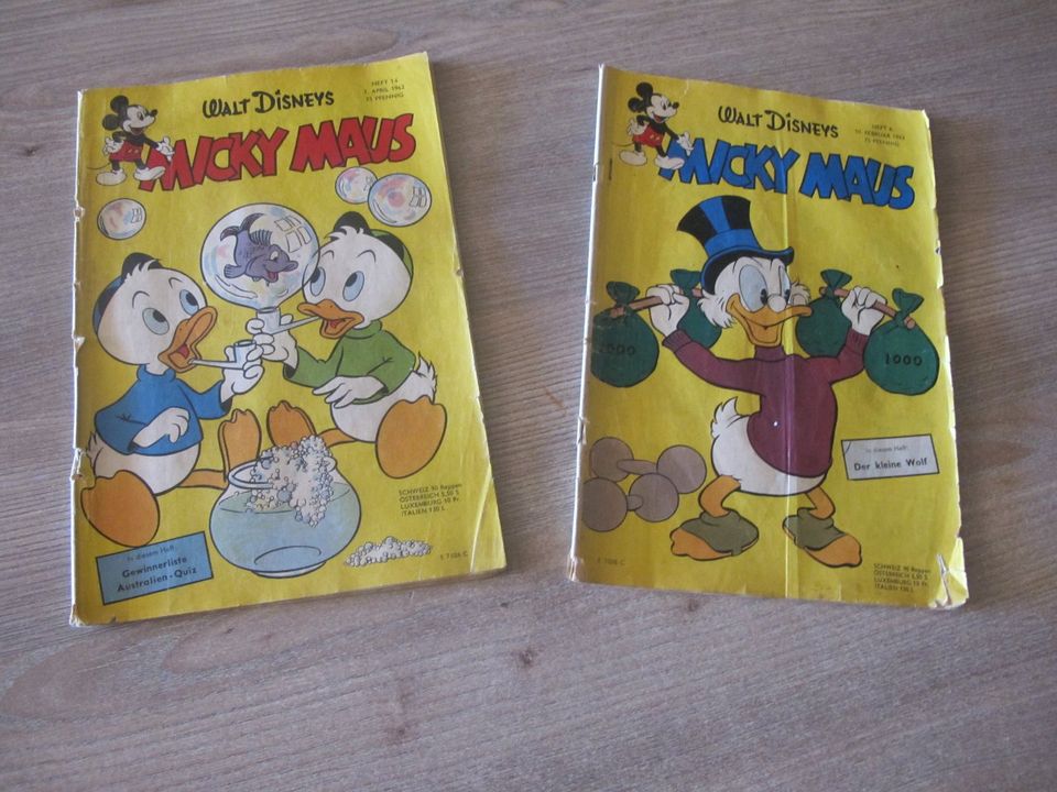 8 Alte Micky Maus Hefte von 1962 -1969!! Rar!!! Guter Zustand!! in Losheim am See
