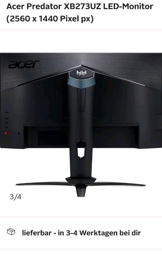 Acer Predator XB273UZ LED-Monitor (2560 x 1440 Pixel px) in Gelsenkirchen
