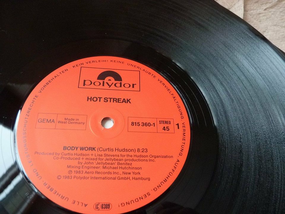 HOT STREAK  "body work" 12" Vinyl Maxi Schallplatte in Merching