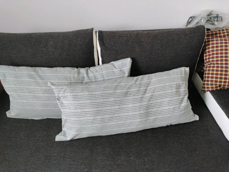 2 Kissen mit Bezügen 80 x 40 cm NEUWERTIG in Nauheim