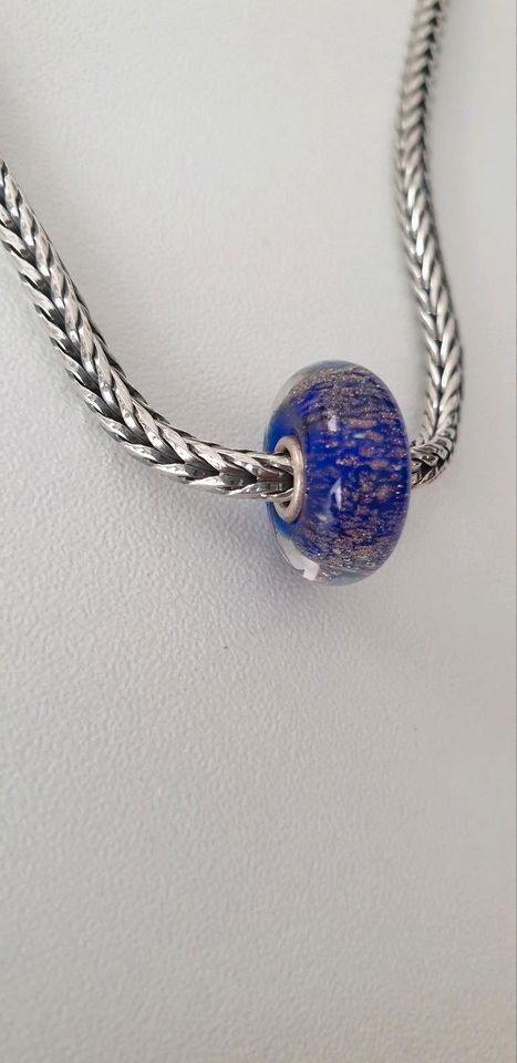 *Unikat* neues Trollbead Glas Bead in blau gold in Bad Sassendorf