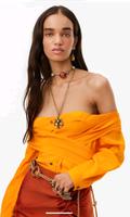 zara bluse Gelb orange wickel top schulterfrei M 36 38 Hessen - Bischoffen Vorschau