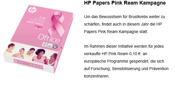 HP Papers Pink Ream Kampagne Multifunktionspapier in Reutlingen