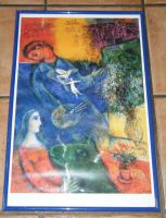 Glas Bilderrahmenin blau mit Marc Chagall Maler mit Taube Poster Baden-Württemberg - Sinsheim Vorschau
